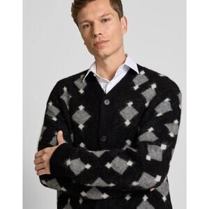 New the Kooples men’s Alpaca diamond pattern cardigan S